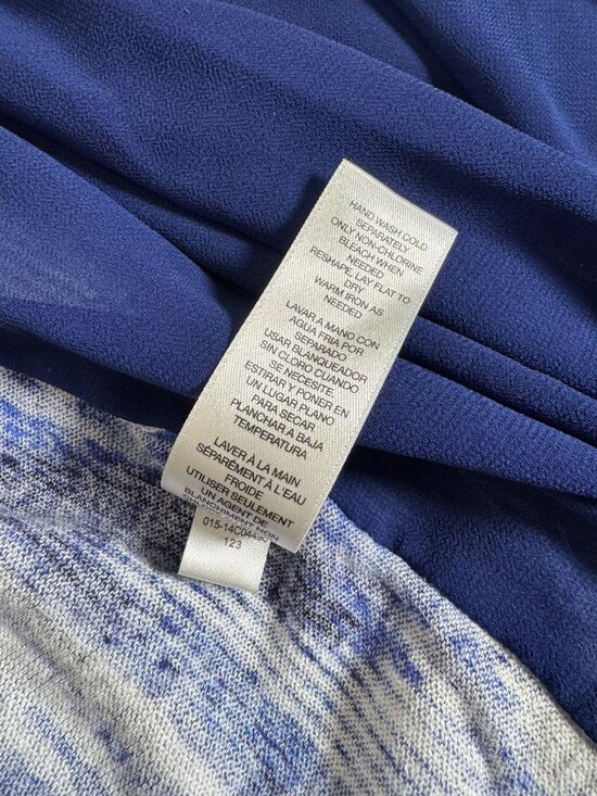 Chicos 1 Linen Blend Open Front Cardigan Size Medium Lightweight Knit Abstract - Picture 9 of 12